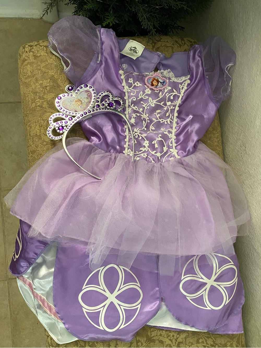 Disney Purple Sofia the First Dress-Up Dress and Headband Size4-6x